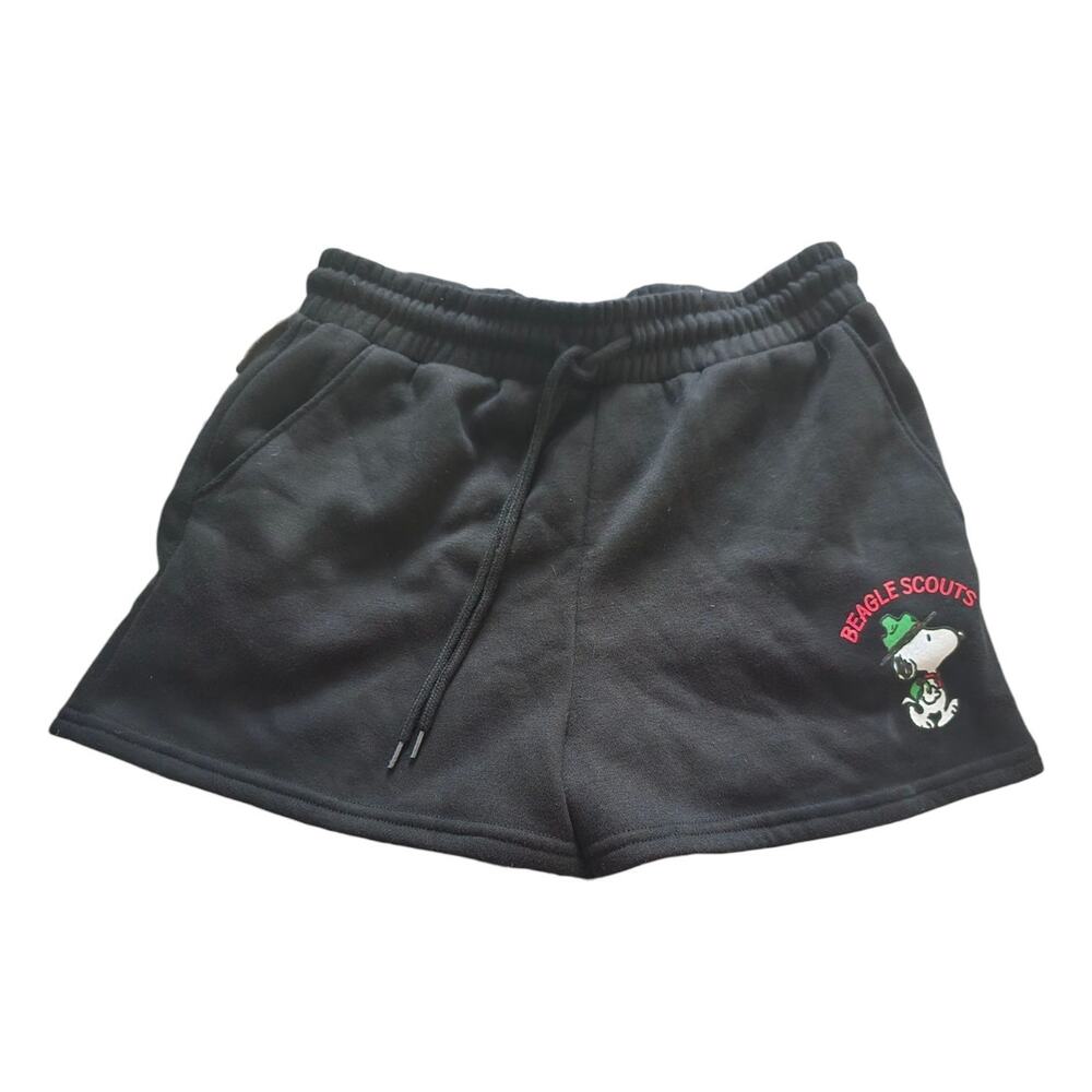 Aeropostale Camp Snoopy Beagle Scouts Fleece Shorts Aero Peanuts SZ M